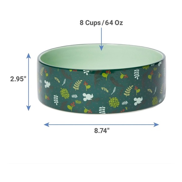 New Disney Mickey Mouse Holiday Ceramic dog cat bowl - Picture 2 of 7